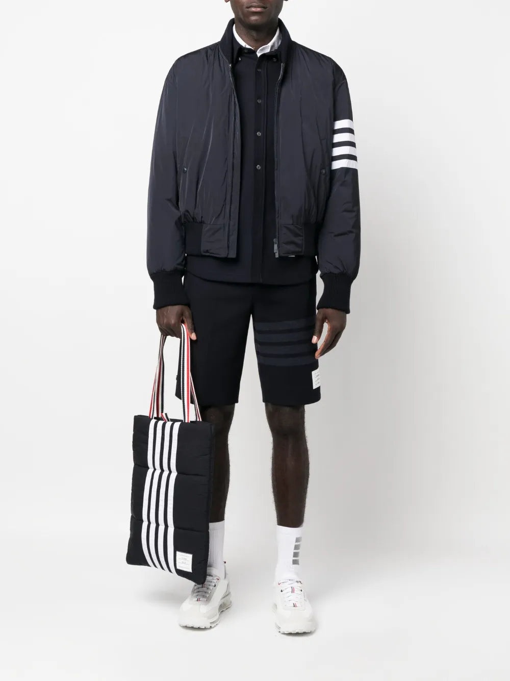 Bomber Jacket With 4-Stripe Detail - 2