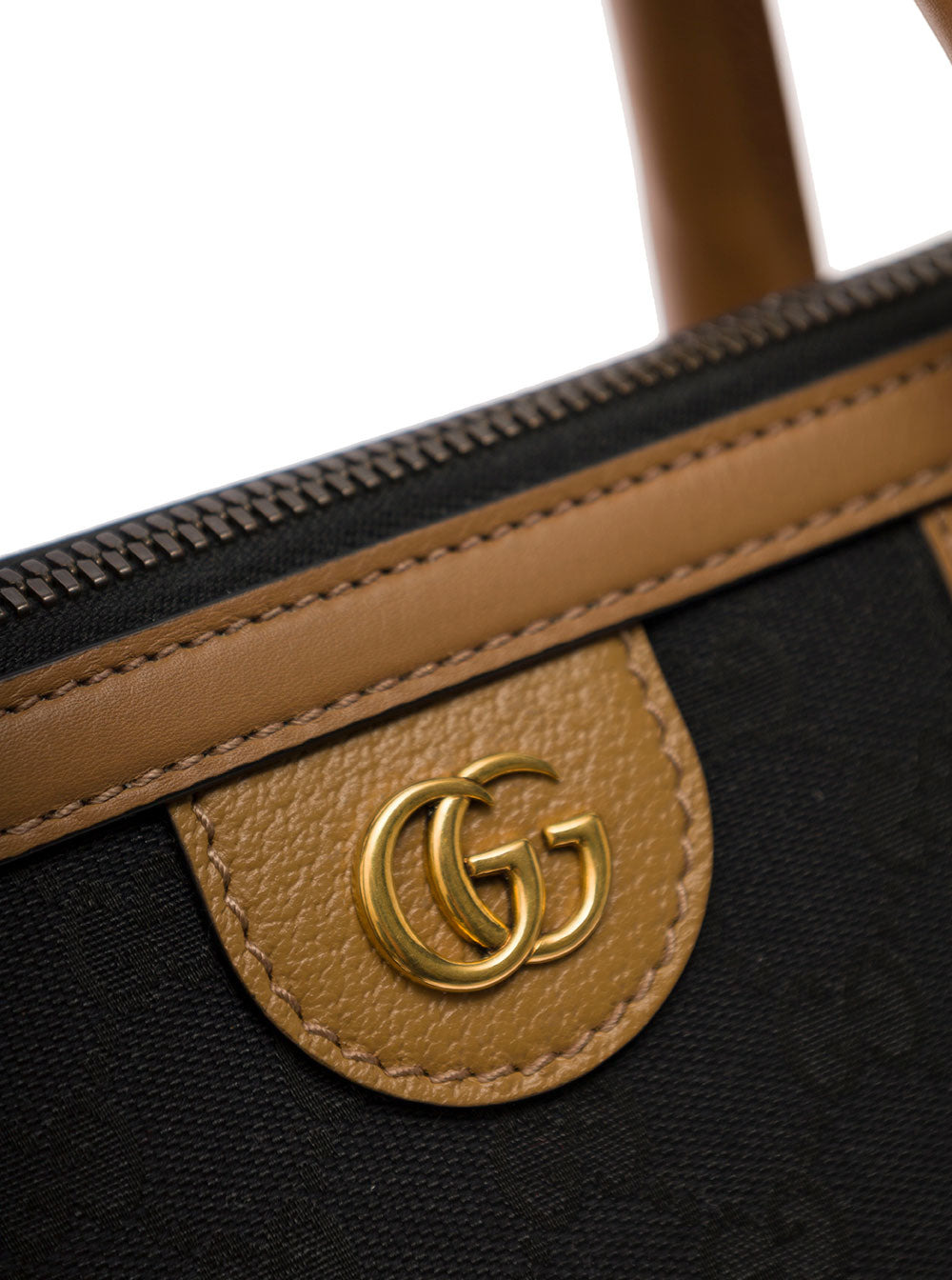 Gucci Men Black And Brown Handbag With Web And Gg Motif In Canvas And Leather Man - 4
