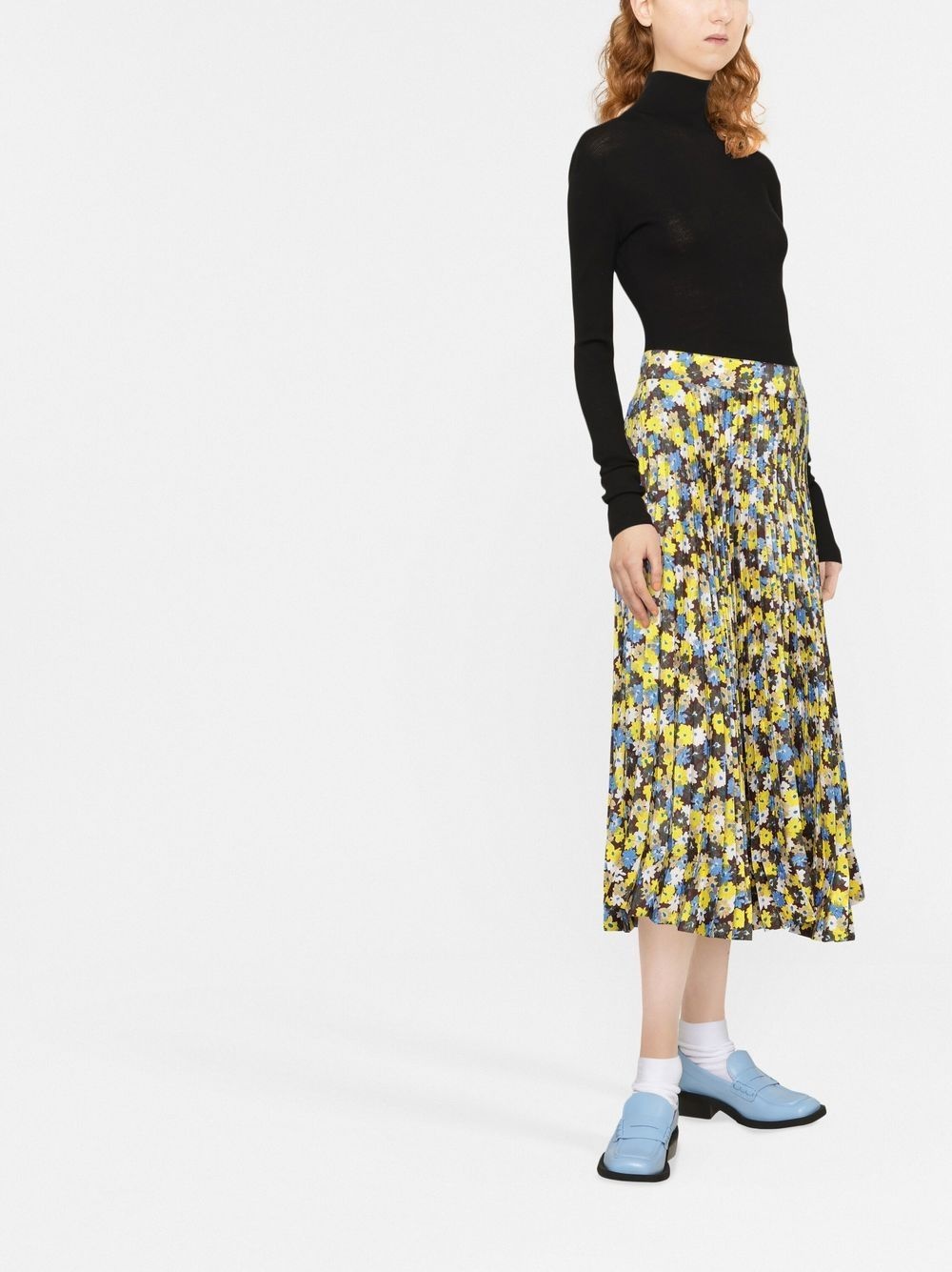 Twill Daisy Bouquet print skirt - 4