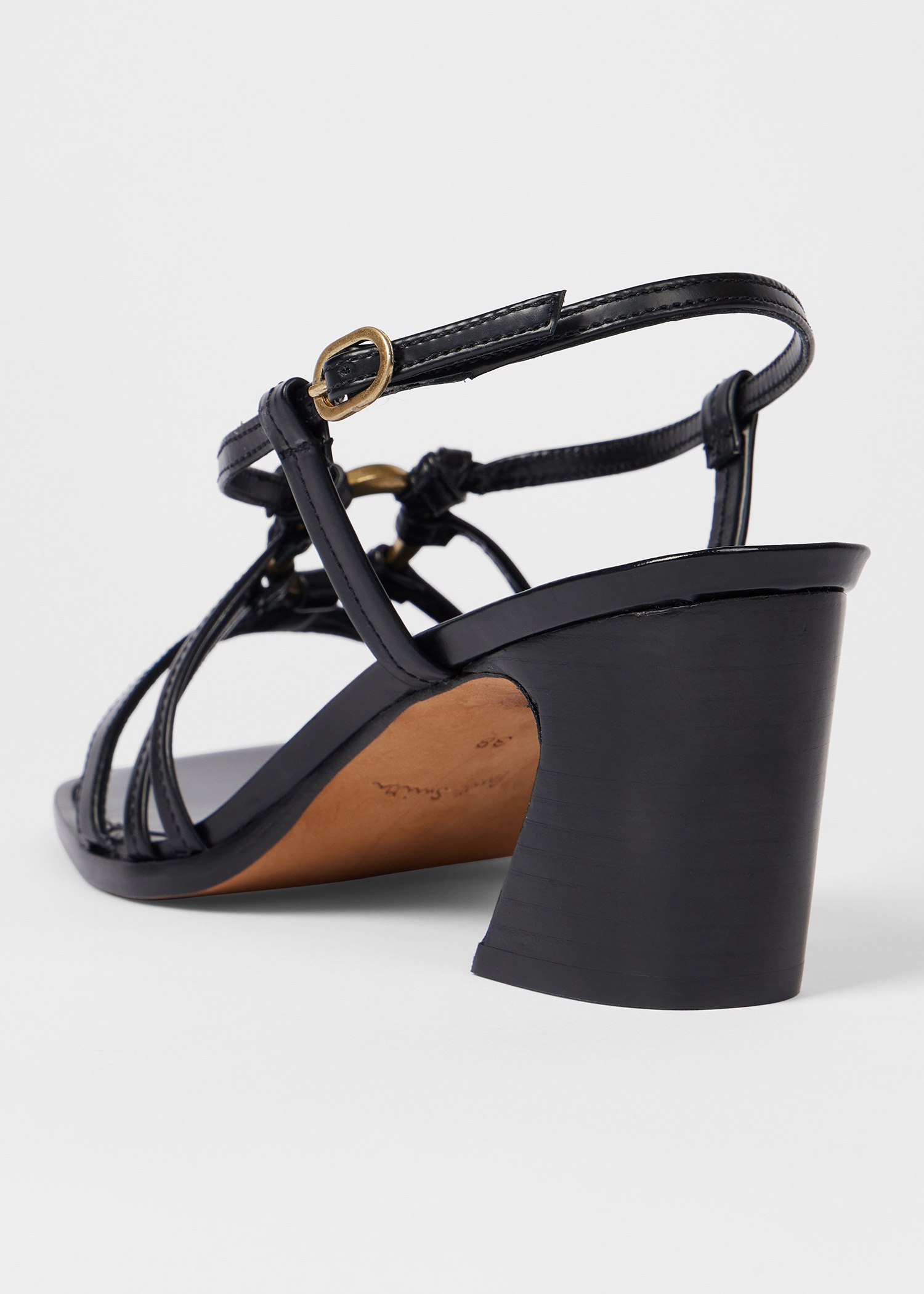 Women's Black 'Amira' Strappy Heeled Sandals - 3