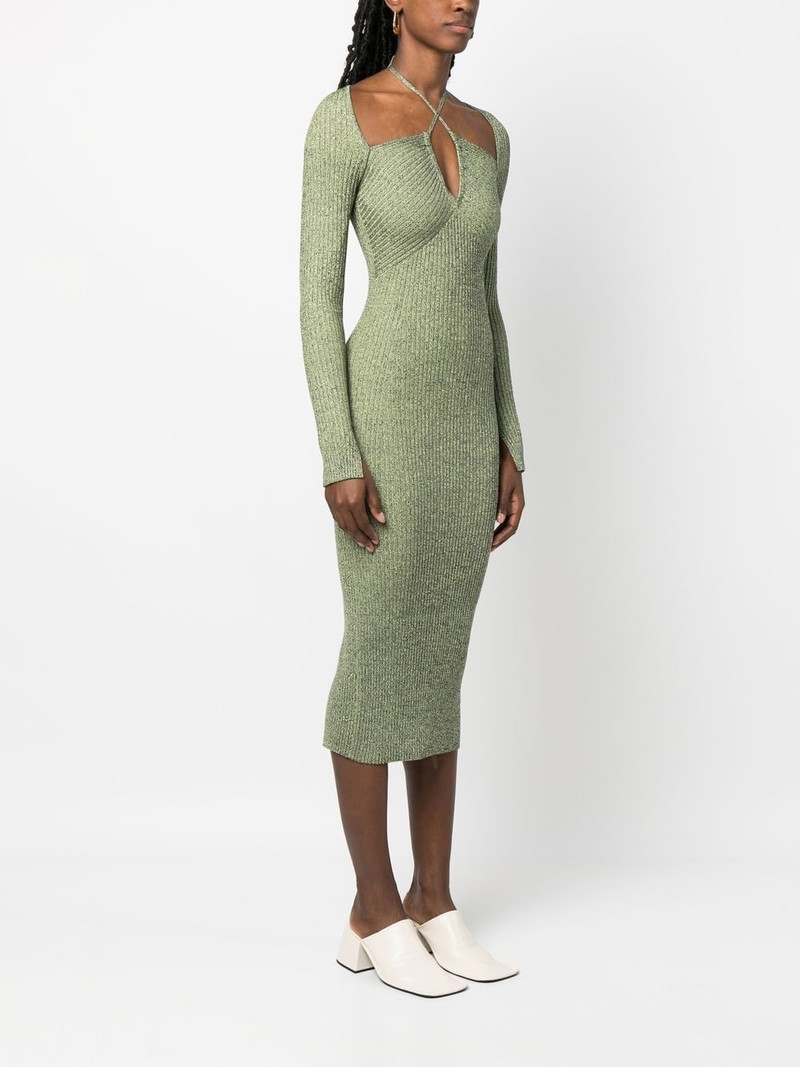 crossover strap bodycon midi dress 3
