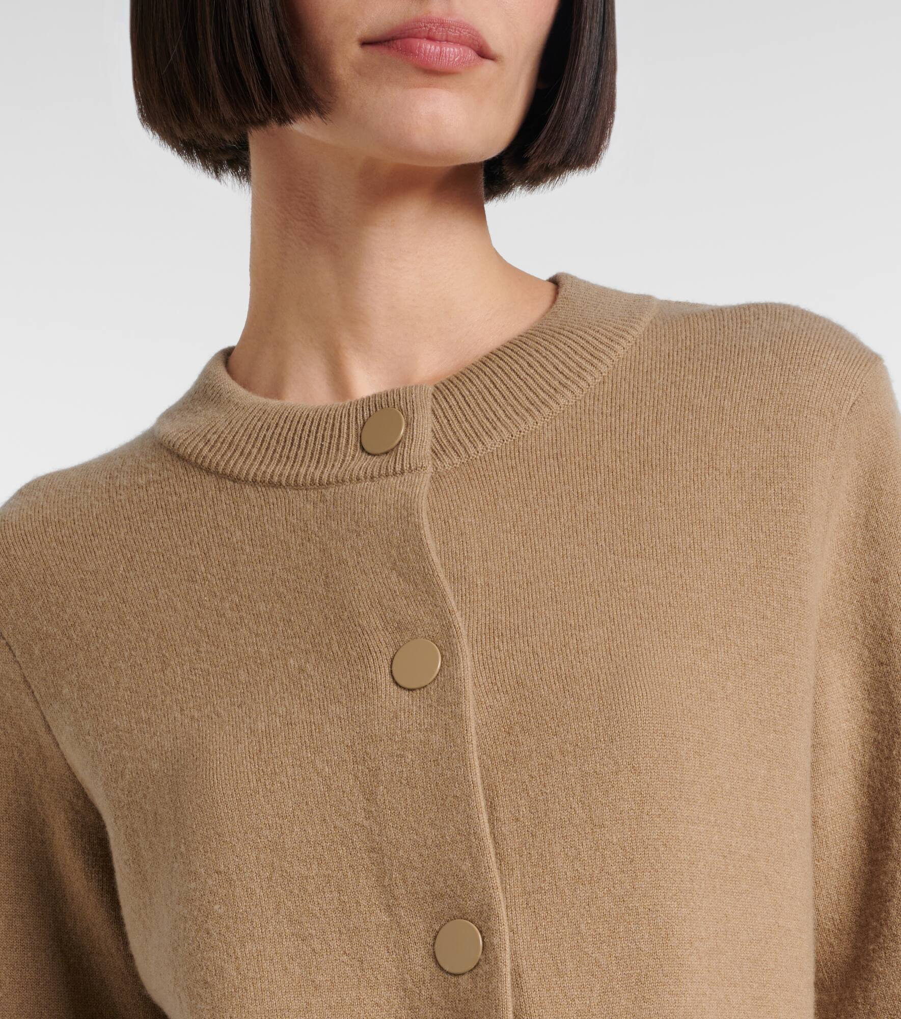 Shrunken wool and cashmere cardigan - 4
