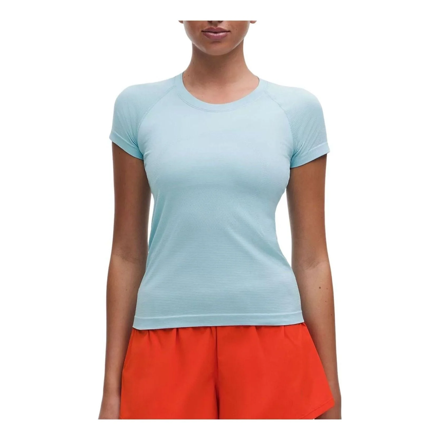 (WMNS) LULULEMON Swiftly Tech T-Shirt 2.0 Waist Length 'Foam Blue' LW3FQHS-1140704639 - 1