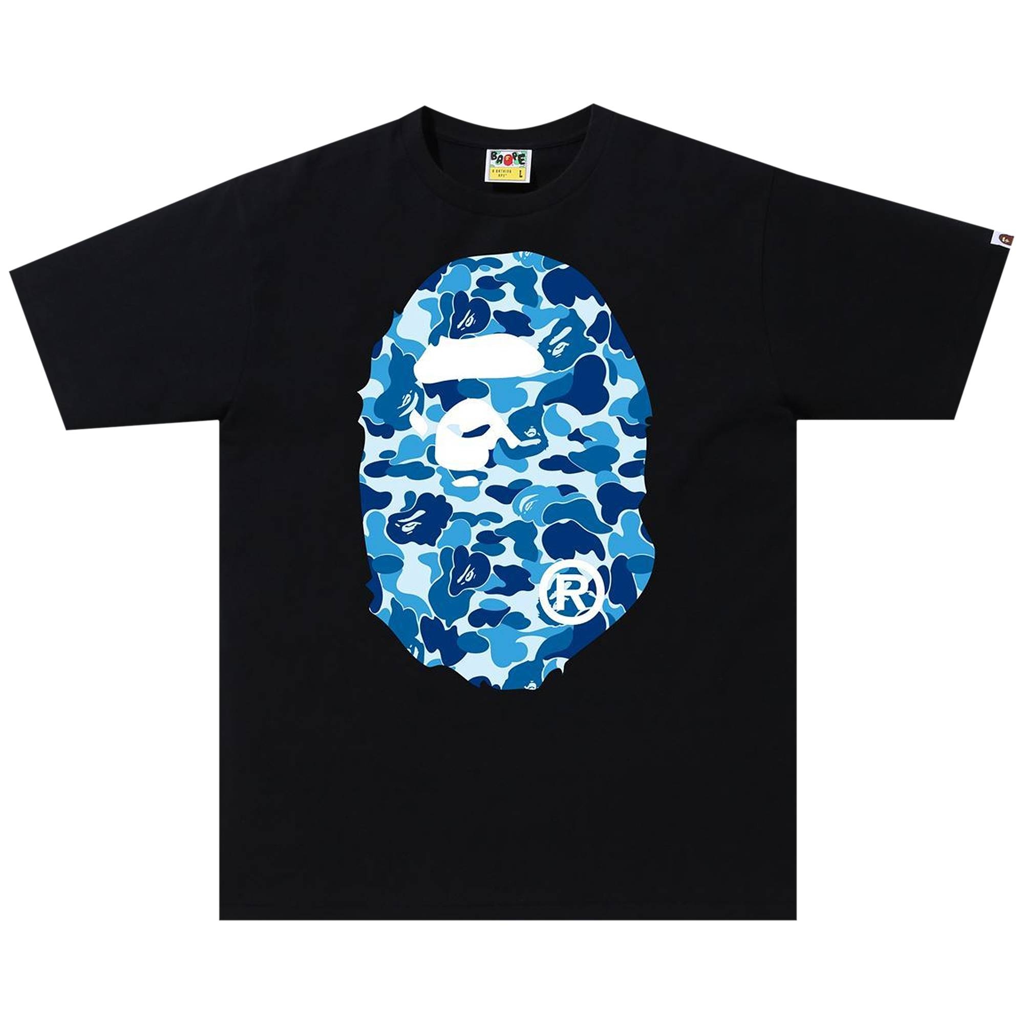 BAPE ABC Camo Big Ape Head Tee 'Black/Blue' - 1
