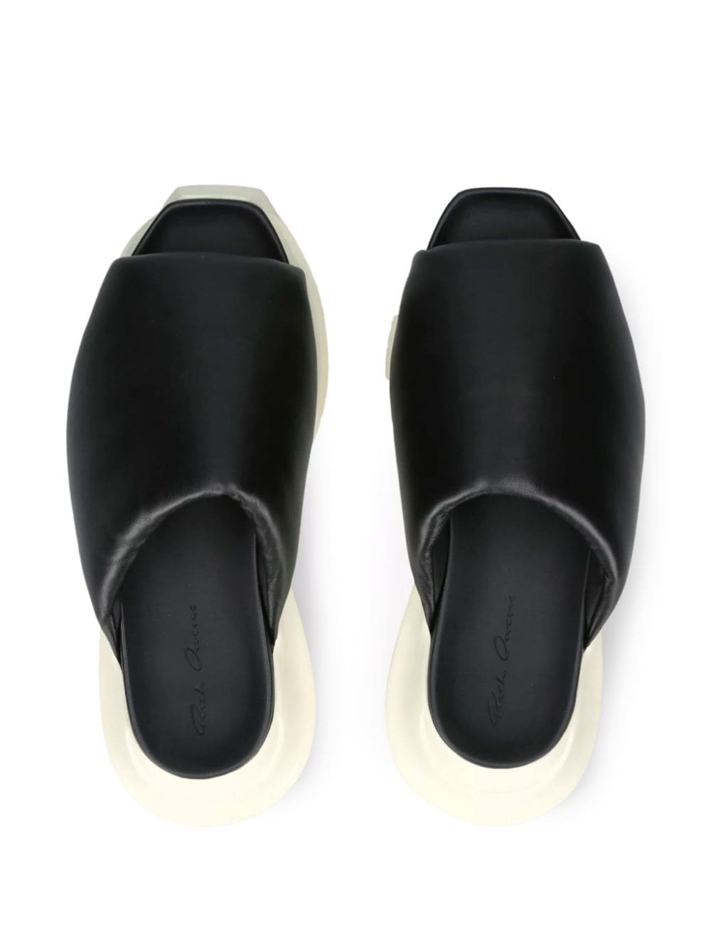 leather platform slides - 3