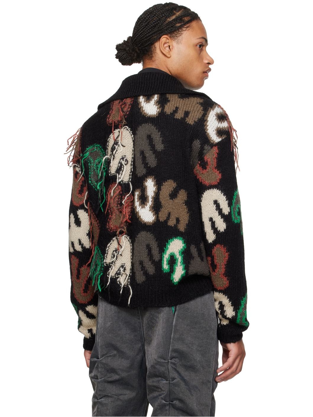 Black Rainbow Intarsia Sweater - 3
