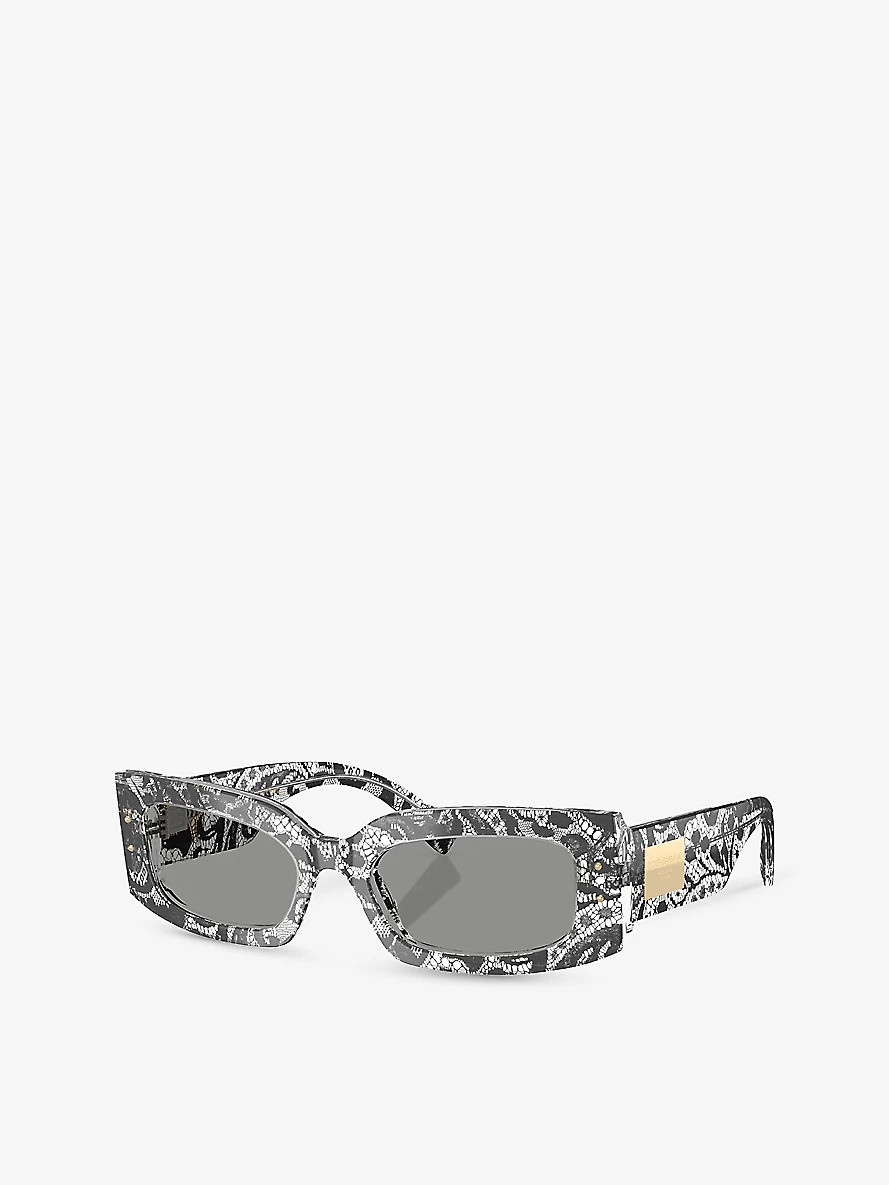 DG4479 Rectangle-Frame Tortoiseshell Acetate Sunglasses - 2