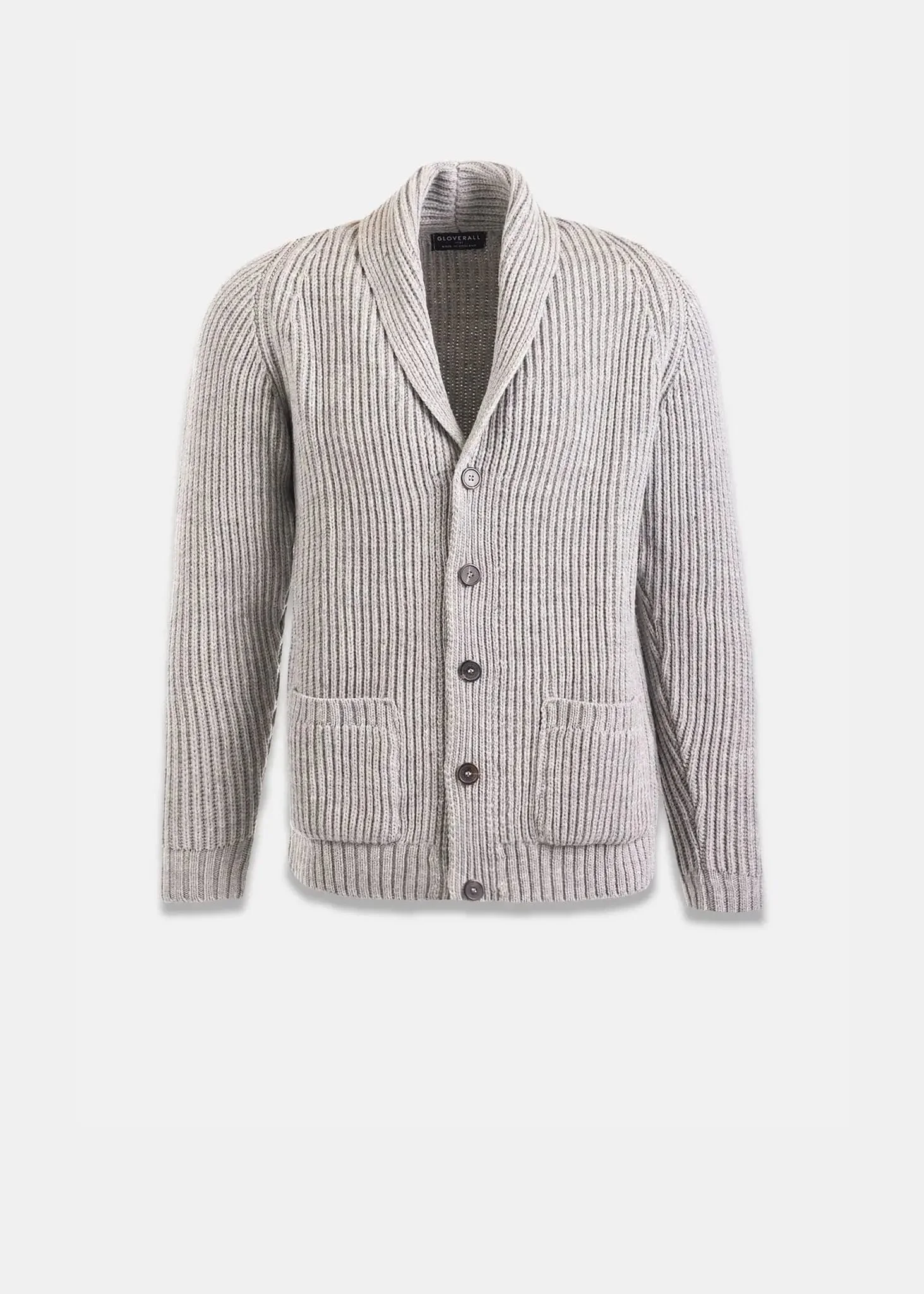 Men's Shawl Collar Cardigan Light Grey - 1