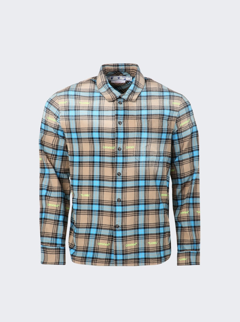 Helvet Pattern Check Flannel Skate Shirt Camel - 1