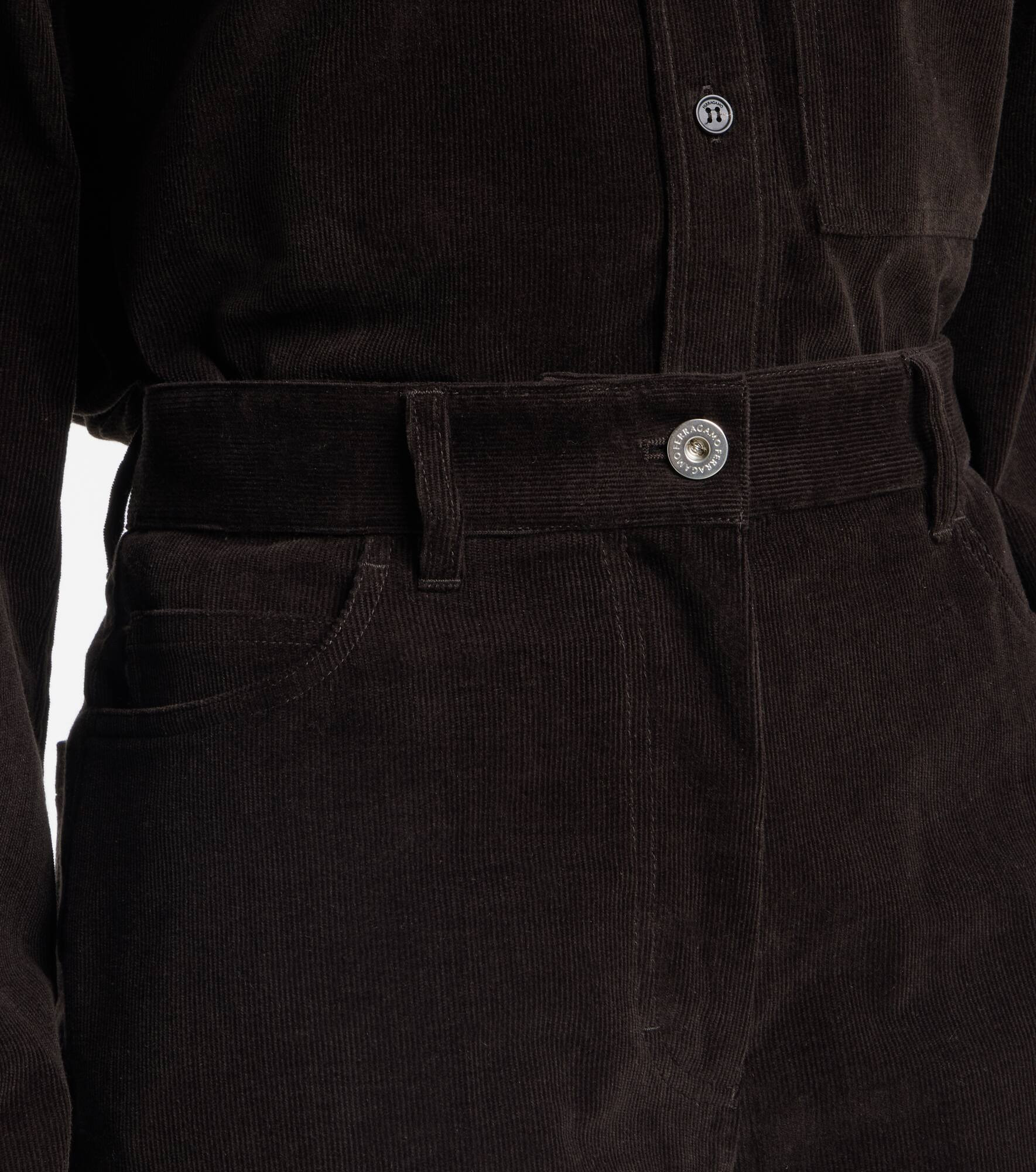 Cotton corduroy flared pants - 4
