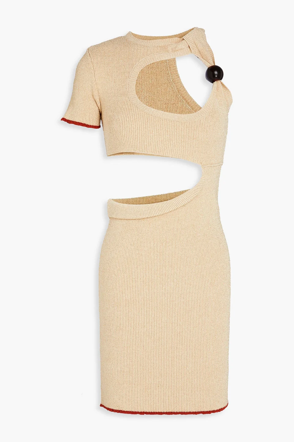 Brilho cutout metallic ribbed-knit mini dress - 1