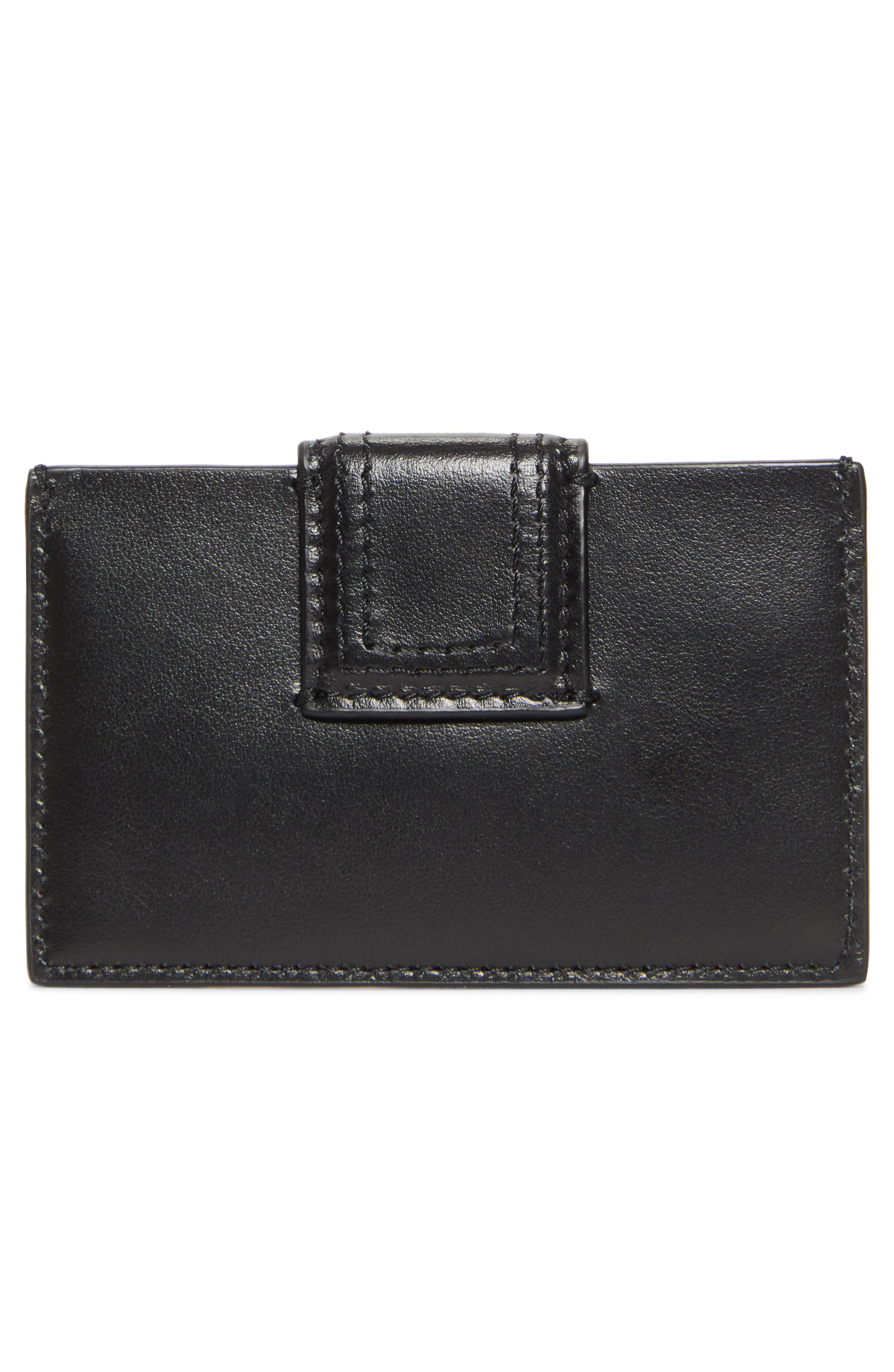 Jacquemus The Bambino Leather Card Case in Black at Nordstrom - 3