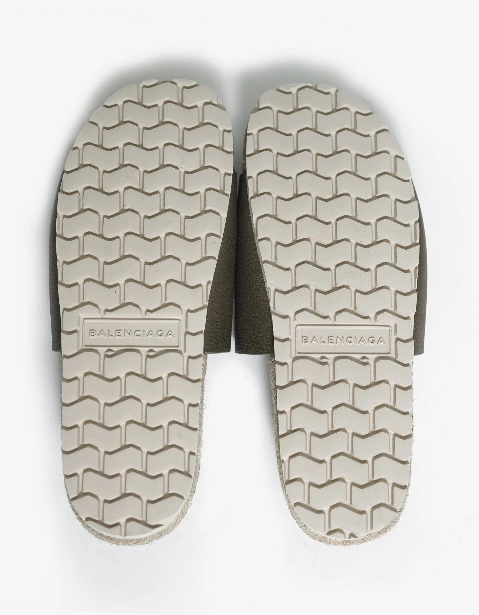 Balenciaga Khaki Leather Espadrille Sandals - 5