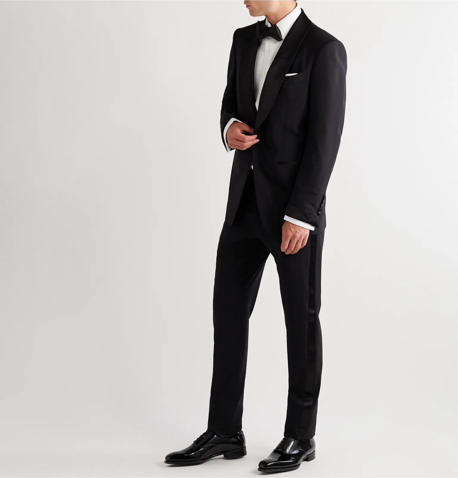 Slim-Fit Satin-Trimmed Stretch-Wool Tuxedo Trousers - 2