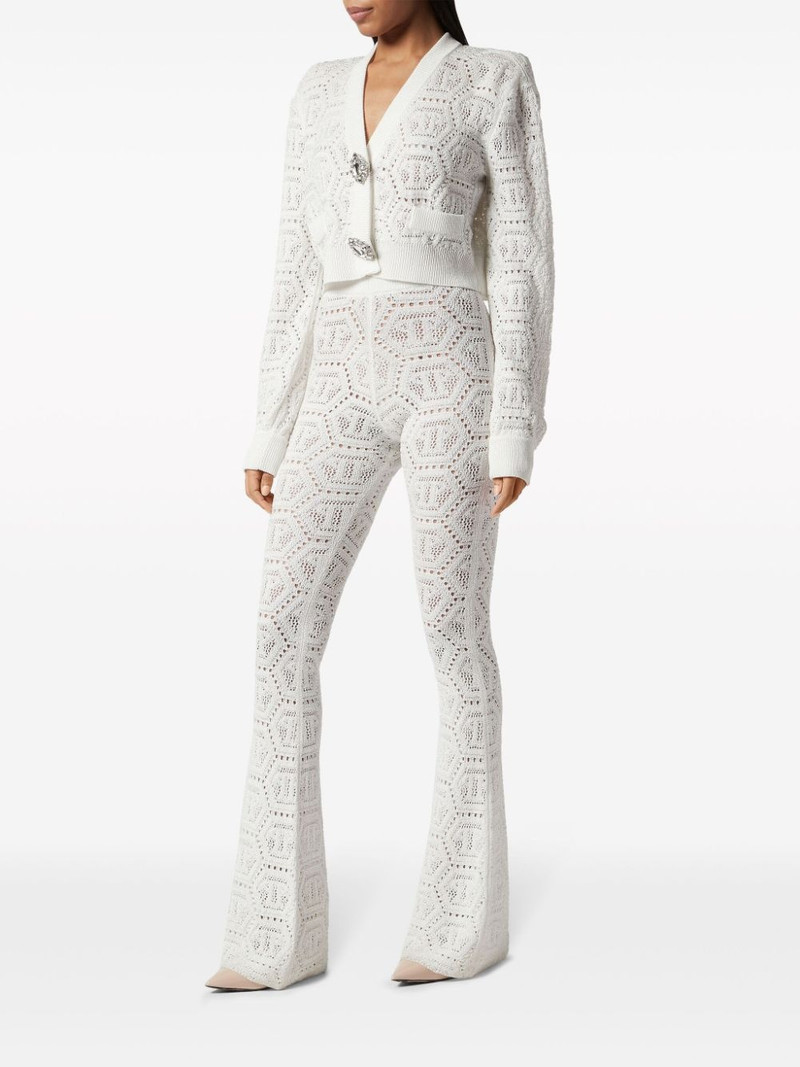 PHILIPP PLEIN Monogram lurex knitted trousers outlook