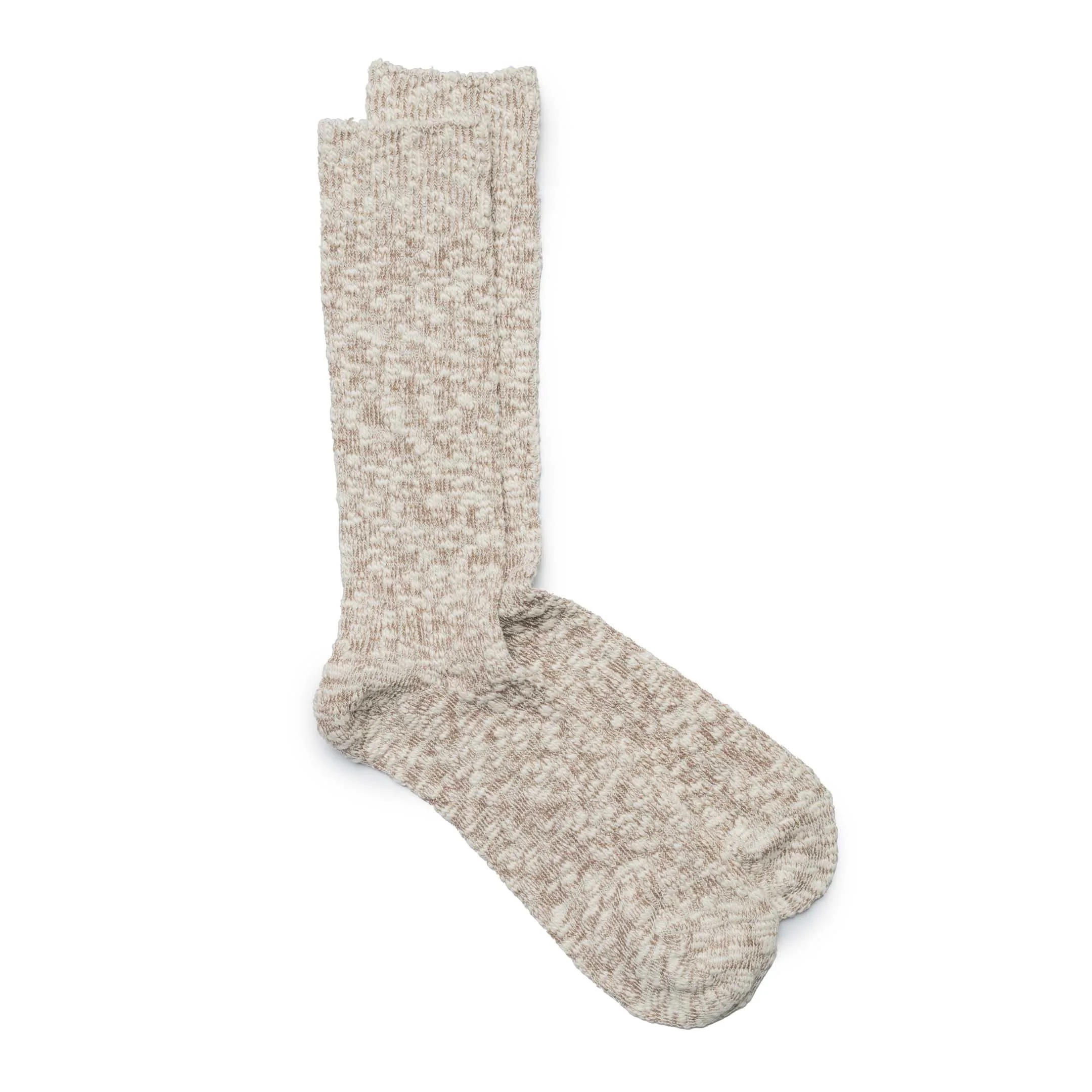 Anonymous Ism Light Slub Crew Sock Beige - 1