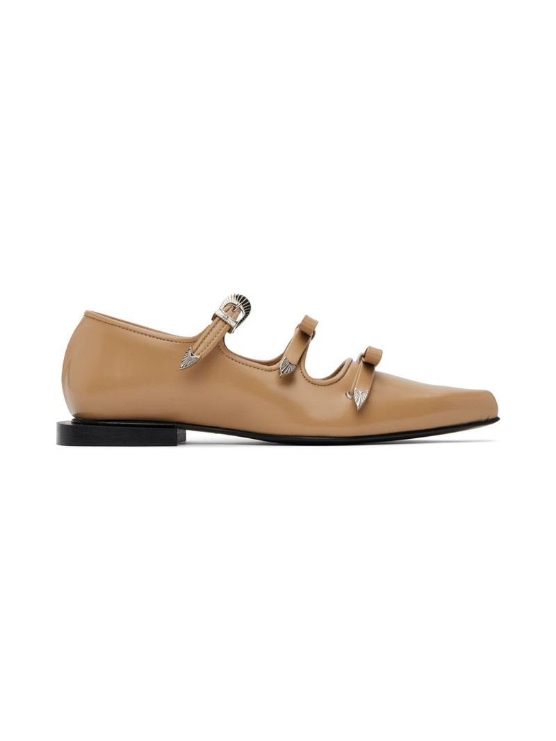 SSENSE Exclusive Beige Pointed Toe Ballerina Flats 1