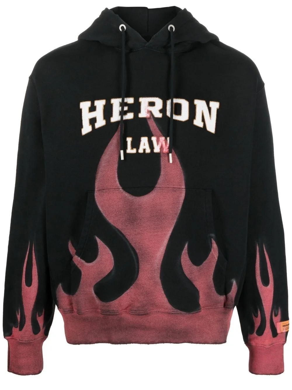 flame-print cotton hoodie - 1