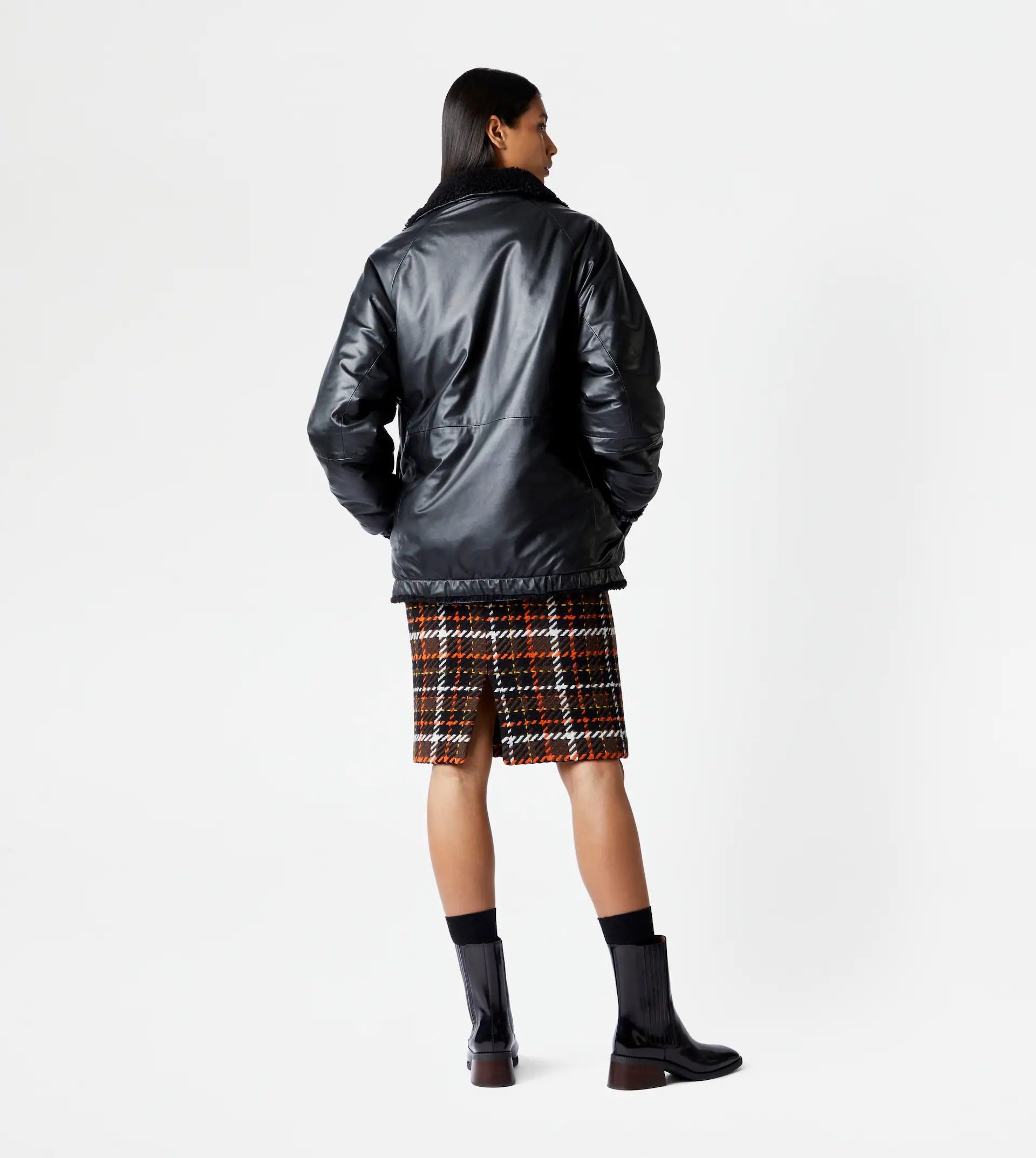 TOD'S BOMBER JACKET IN LEATHER - BLACK - 3