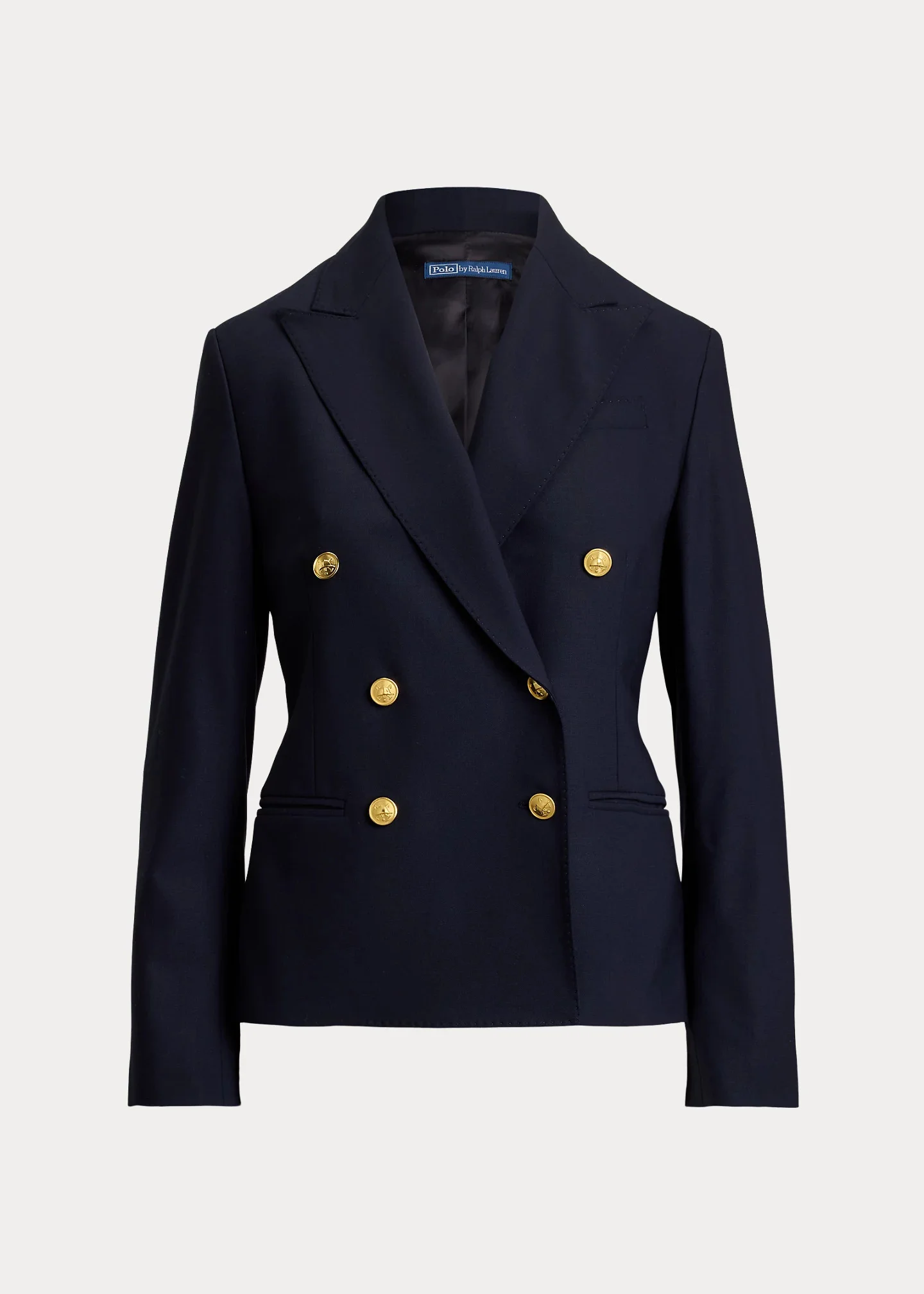 Double-Breasted Stretch-Wool Crop Blazer - 1