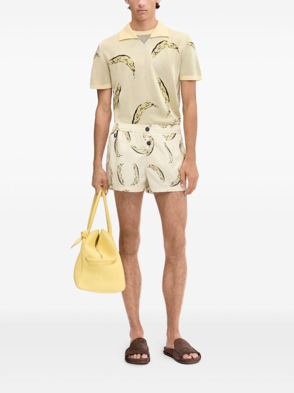 banana-print shorts - 2