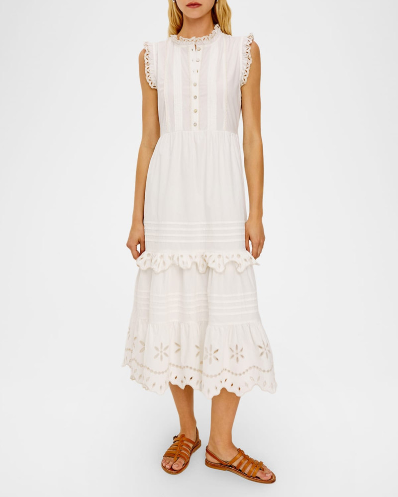 Rails Aubrie Ruffled Eyelet Midi Dress outlook