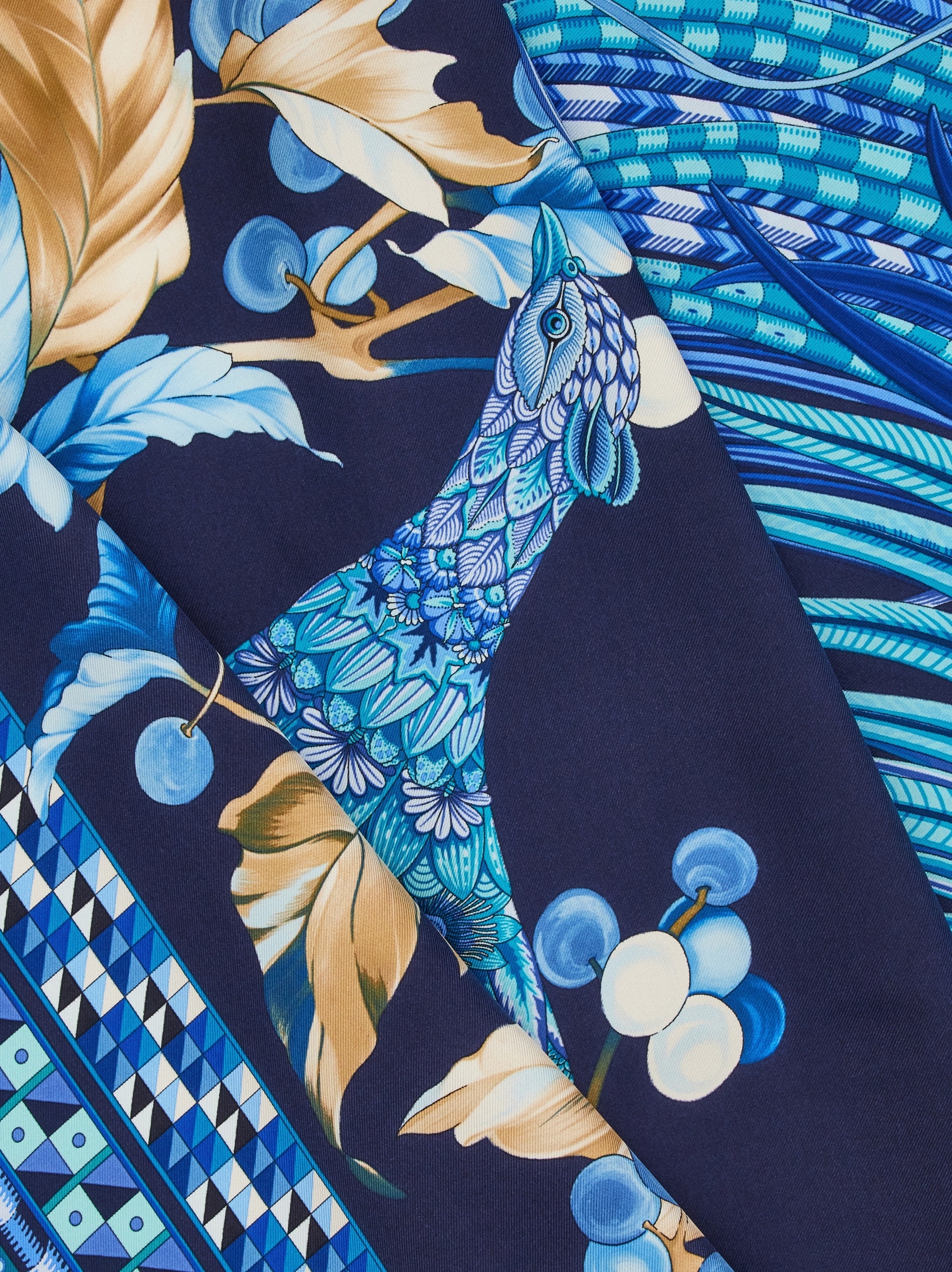 Animal print silk scarf - 4