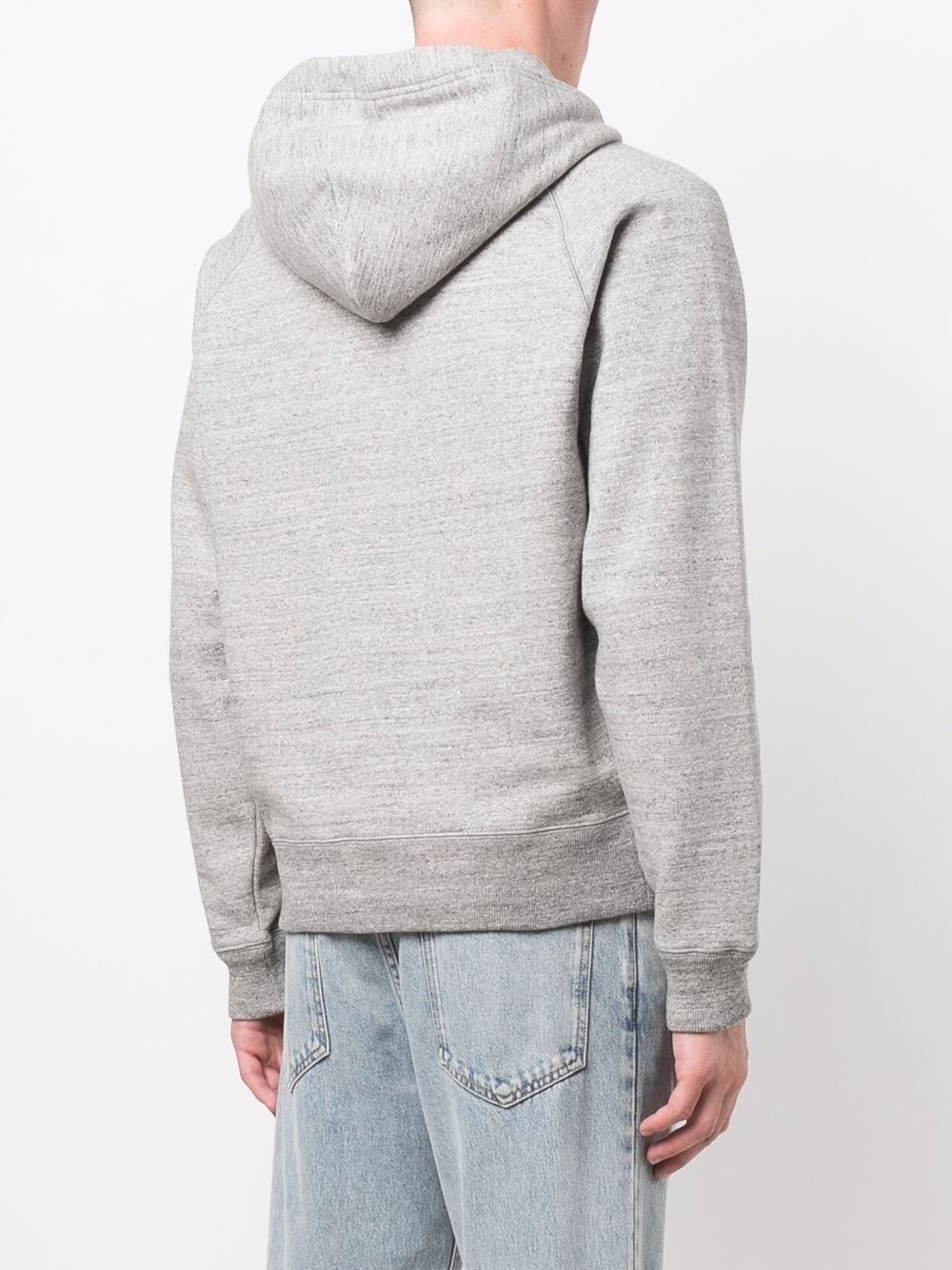 mélange-effect zip-up hoodie - 4