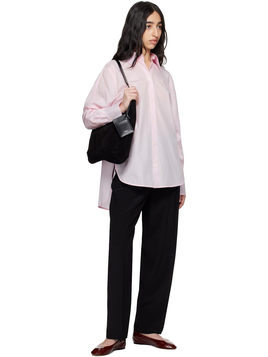 Pink Kimono-Sleeve Poplin Shirt - 4