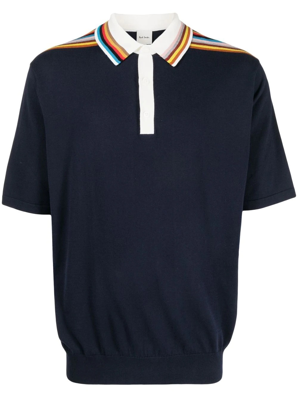 stripe-detail polo shirt - 1