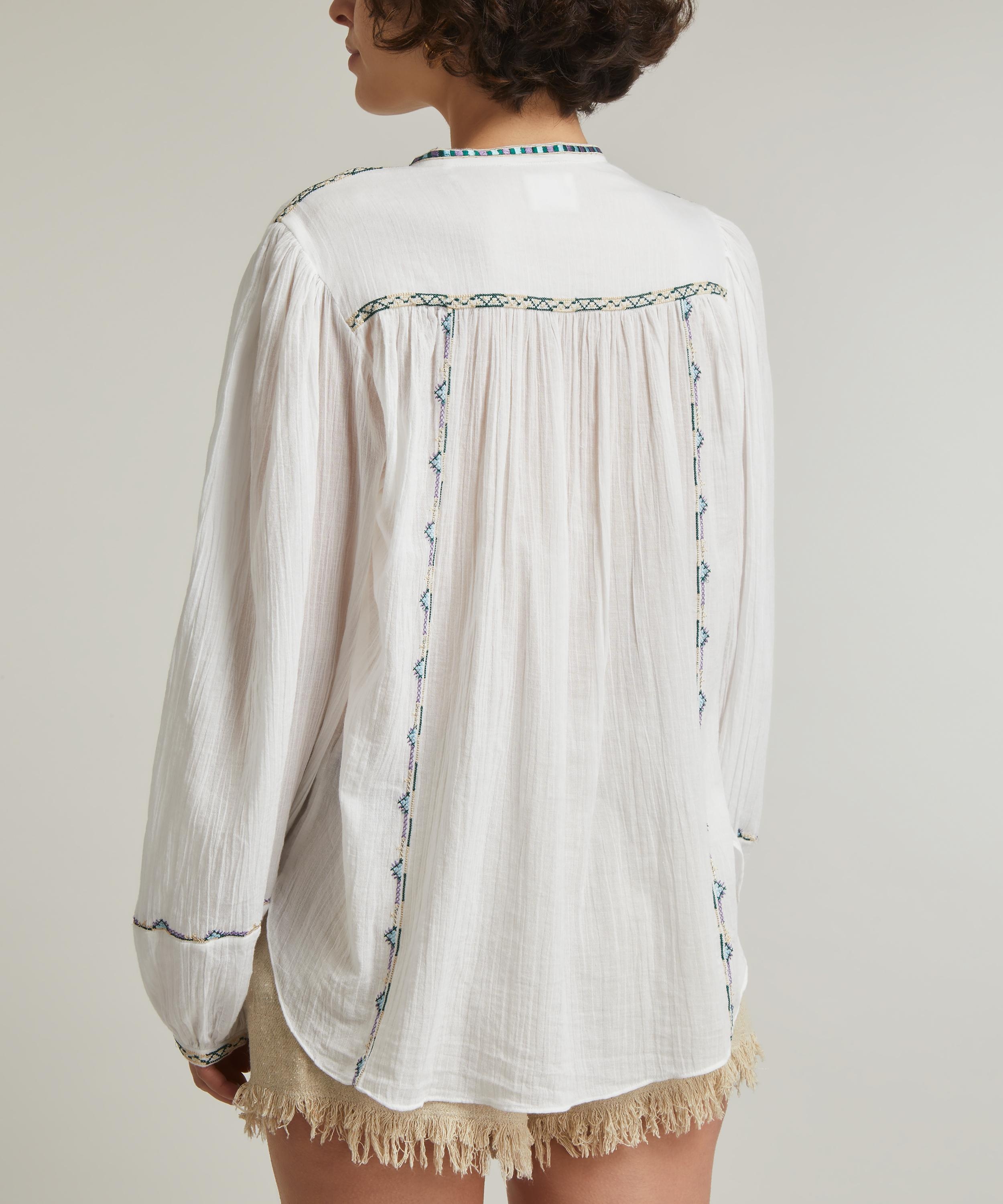 Silekia Embroidered Cotton Voile Blouse - 4