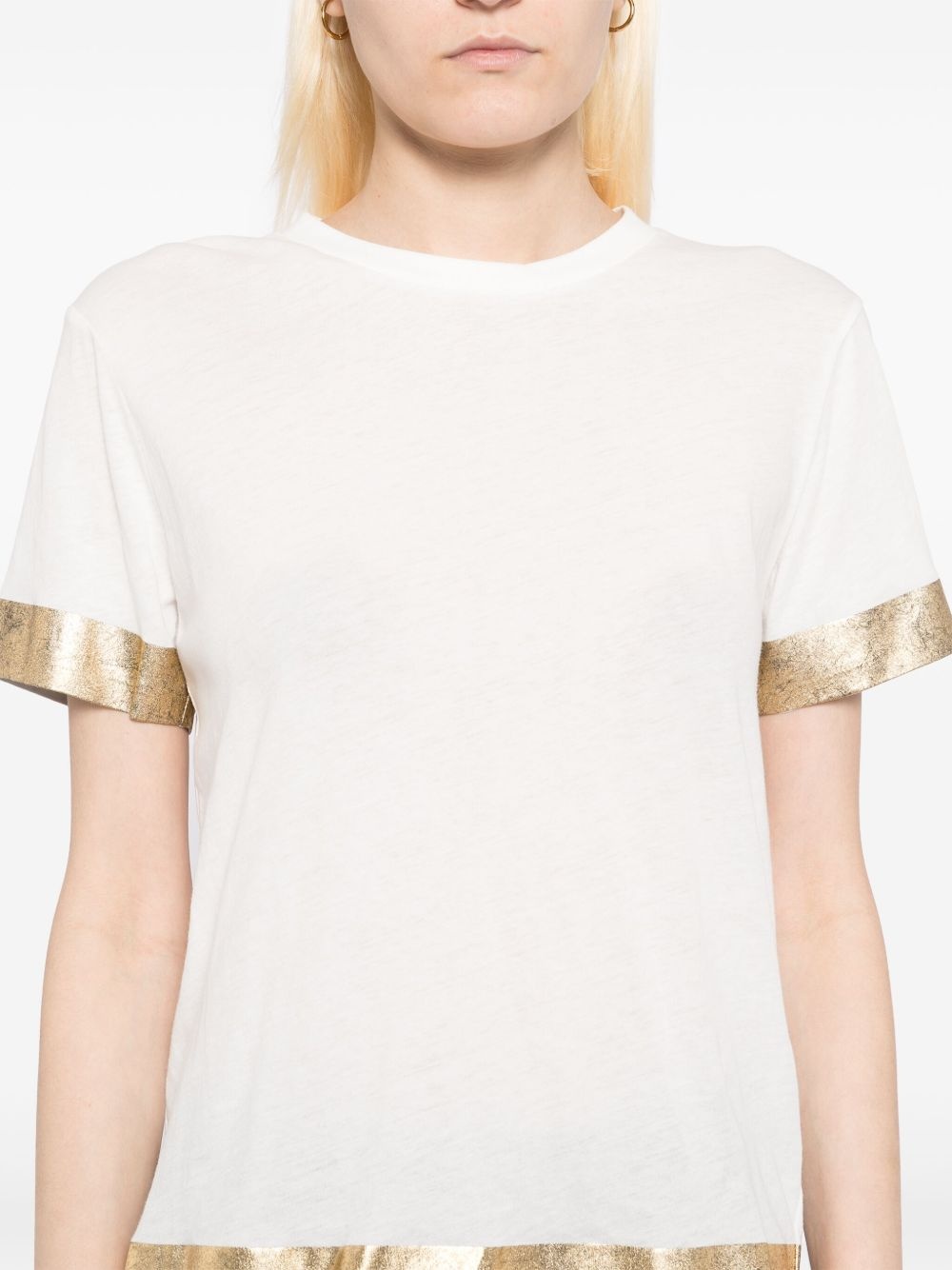 foil-hem T-shirt - 5