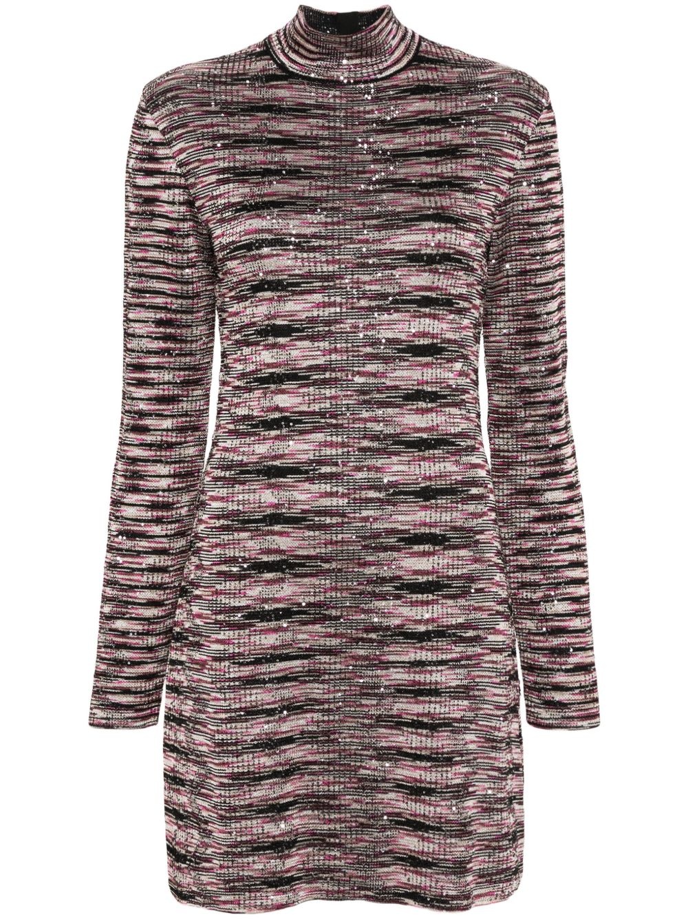 sequin-embellished zigzag mini dress - 1