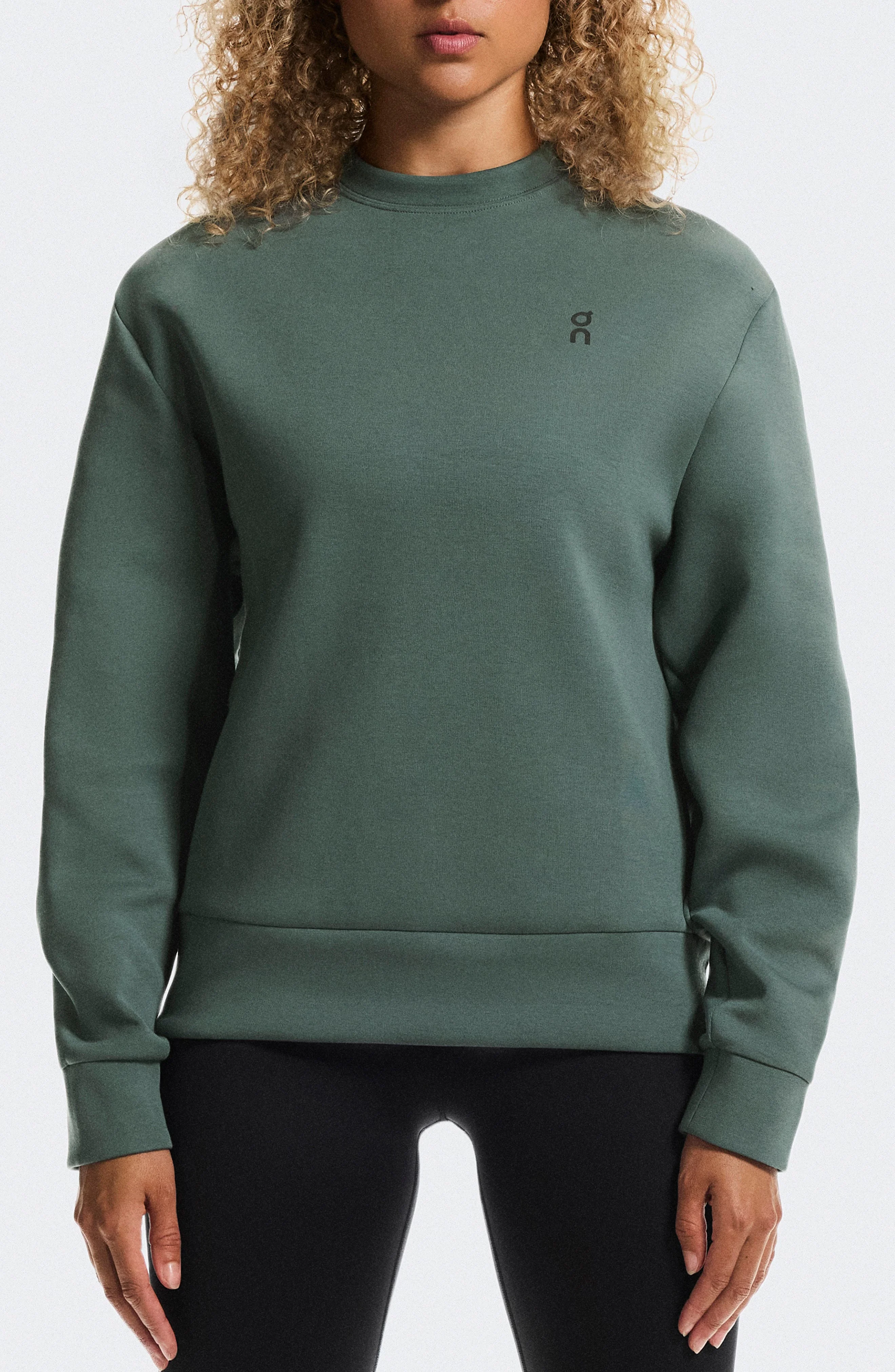 On Focus Tech Crewneck Sweatshirt in Olive at Nordstrom - 1