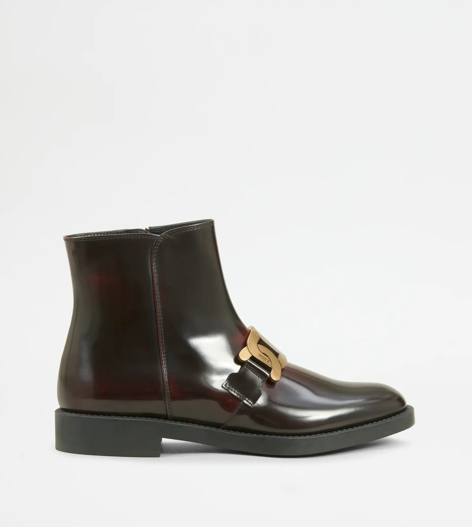 KATE ANKLE BOOTS IN LEATHER - BURGUNDY - 1