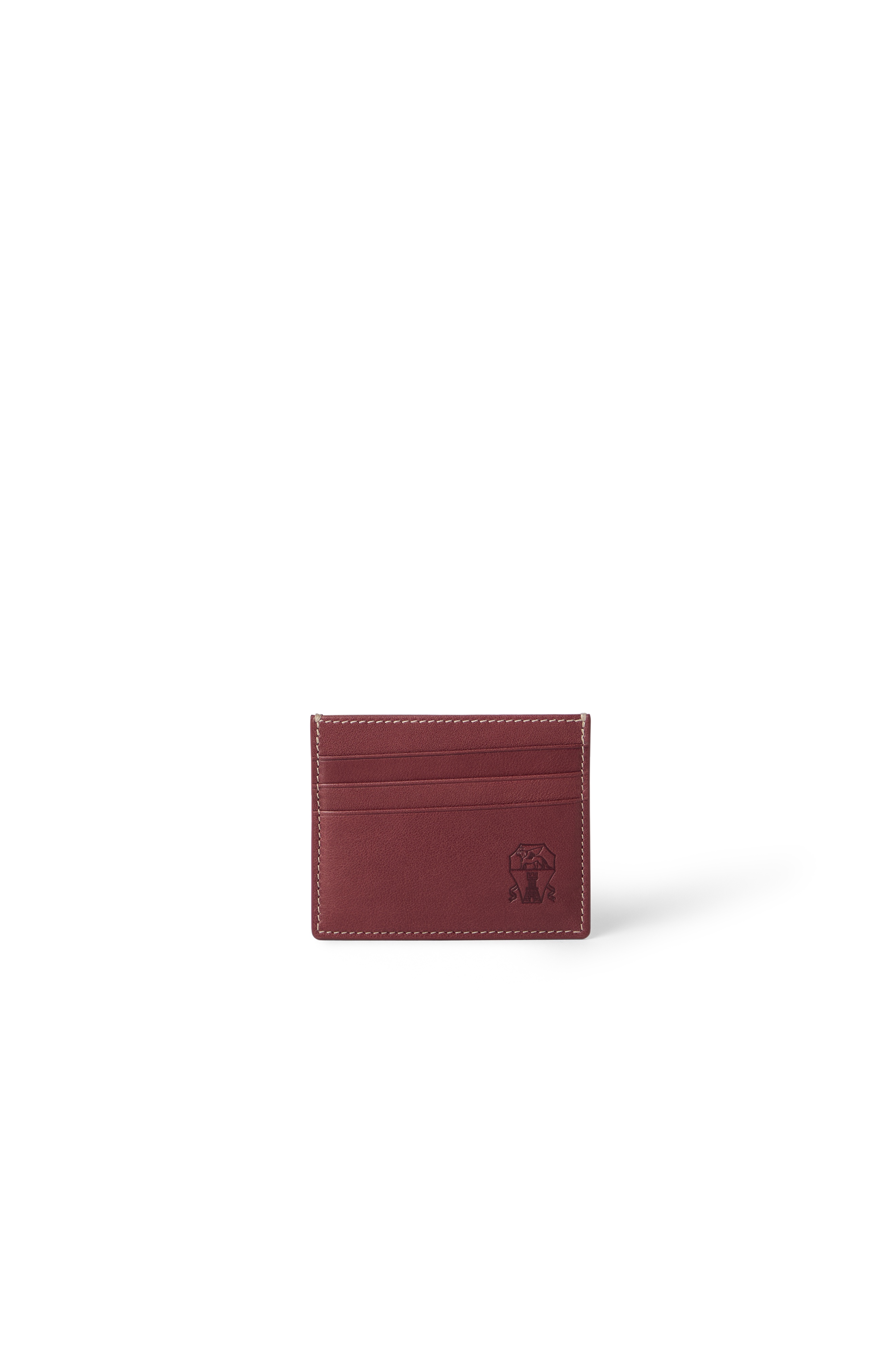 Brunello Cucinelli Calfskin card case in Burgundy at Nordstrom - 1