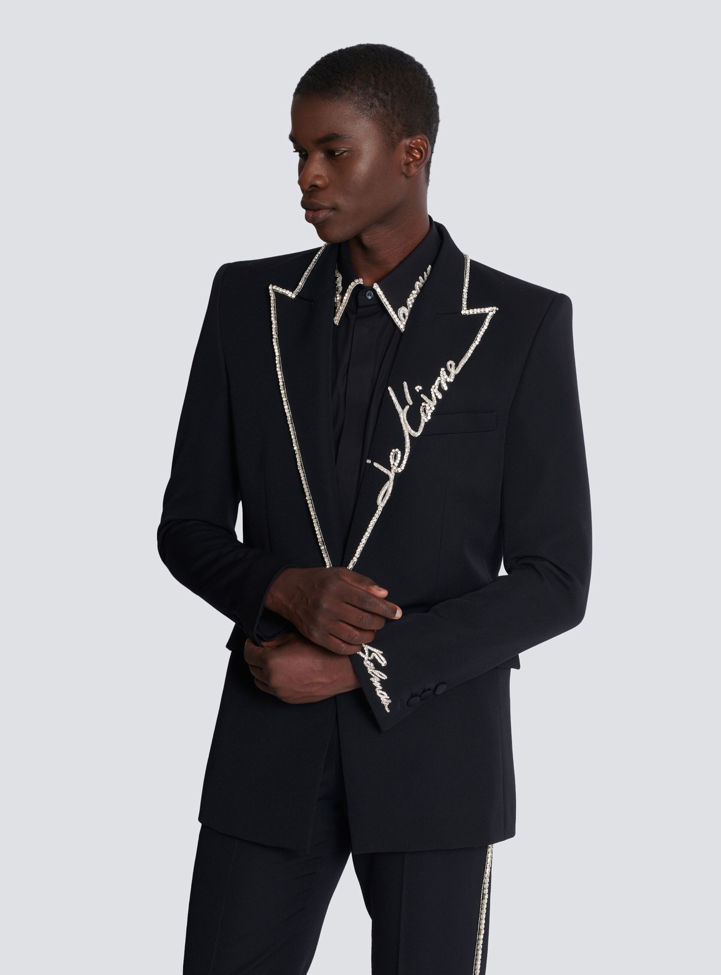 1-button jacket with embroidered "Love Letter" collar - 6