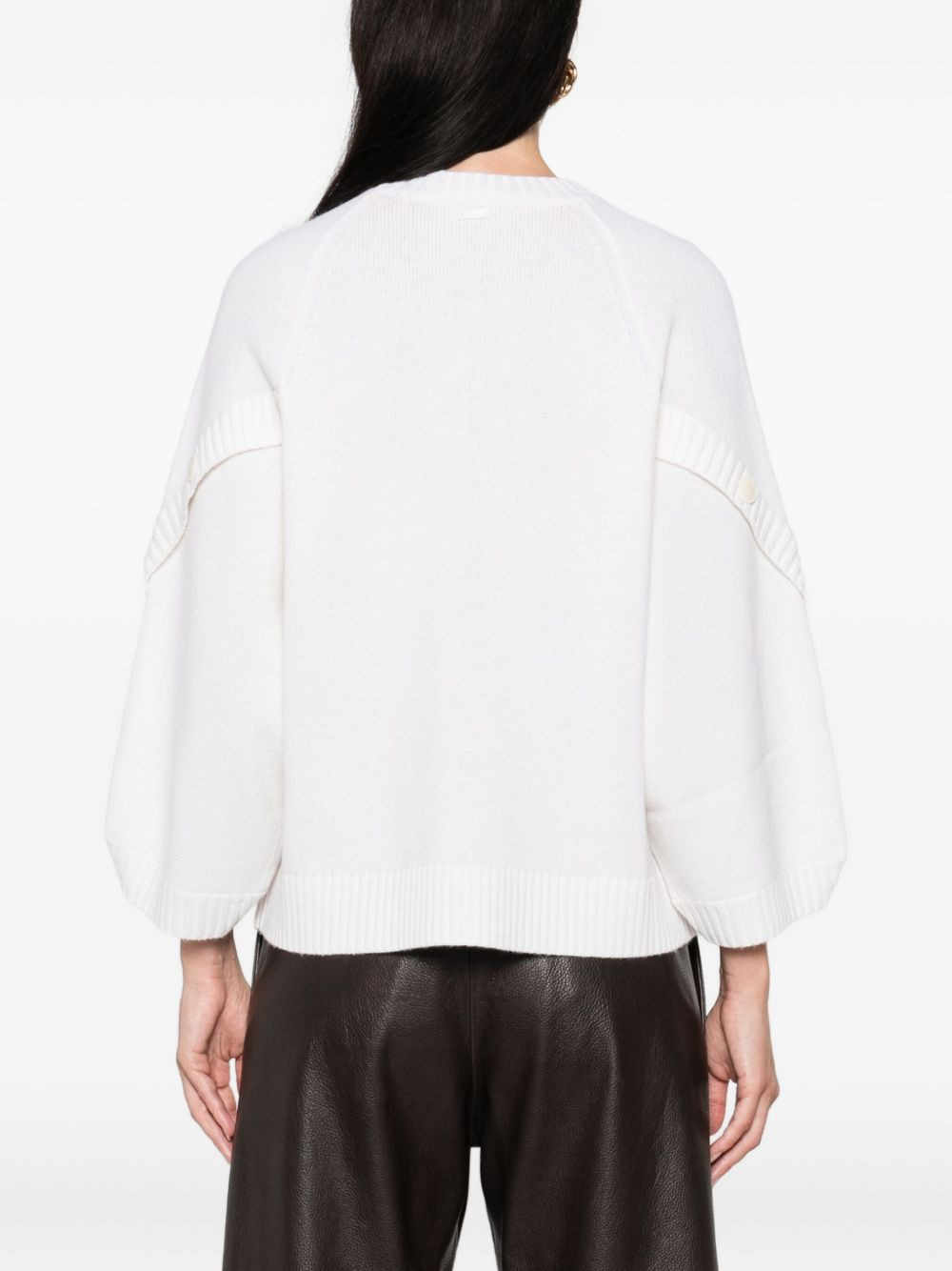 buttoned-cuff knitted top - 4