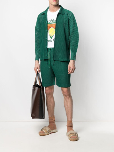 ISSEY MIYAKE pleated jogger shorts outlook