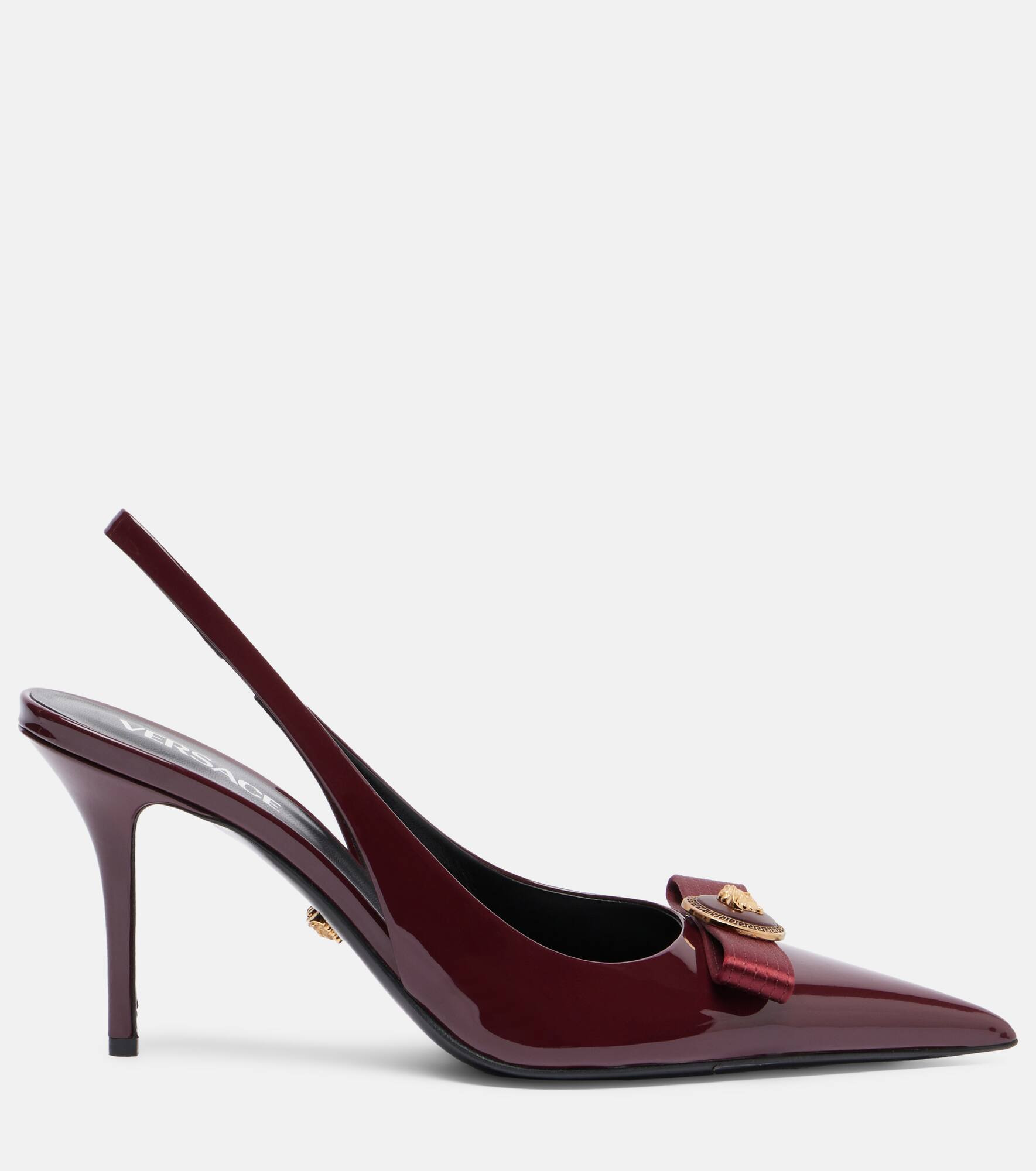 Gianni Ribbon 85 patent leather slingback pumps - 4