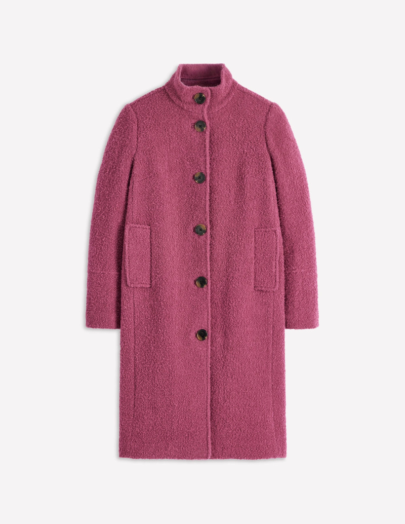 Funnel Neck Coat-Pink Heather 1