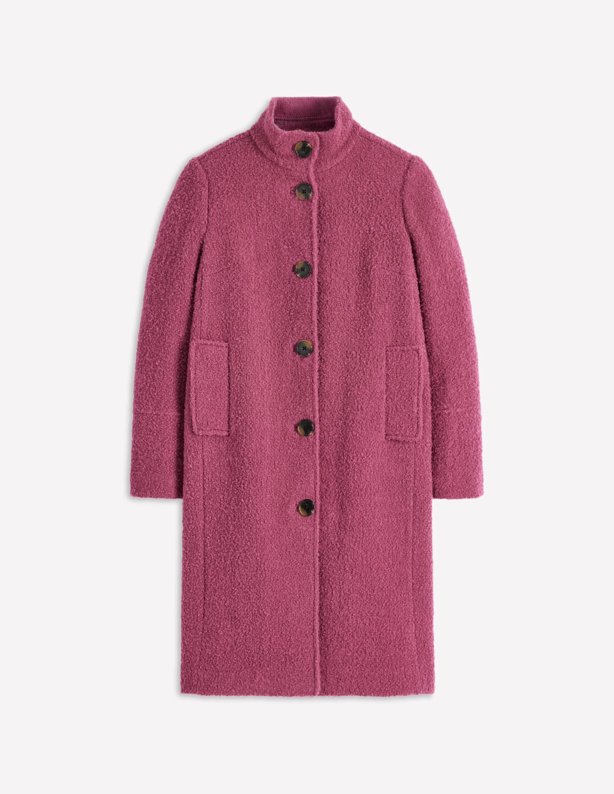 Funnel Neck Coat-Pink Heather - 1