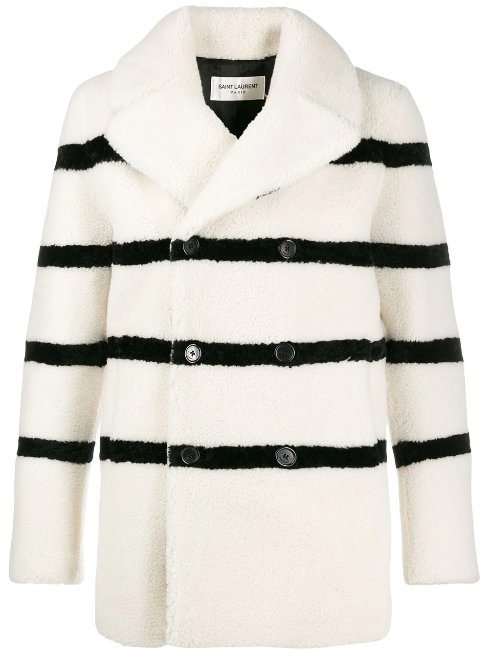 striped shearling coat - 1