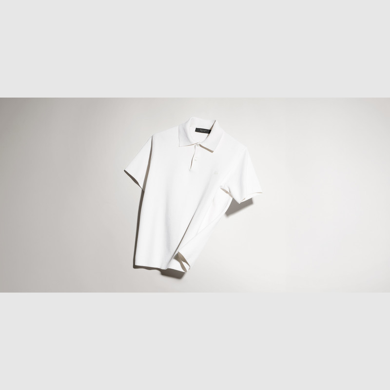 Knit silk cotton polo shirt 1