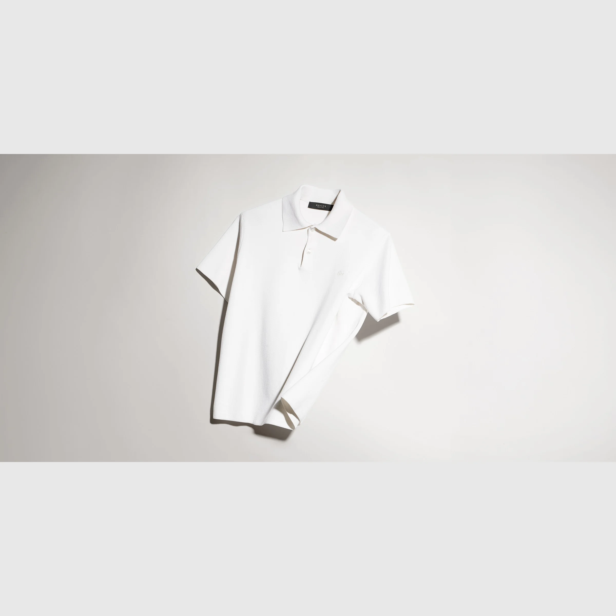 Knit silk cotton polo shirt - 1