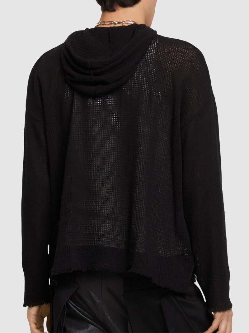 トップス 1017 ALYX 9SM Mesh Longsleeve Hooded Black Collection Logo Hoodie by 1017 ALYX 9SM on Sale