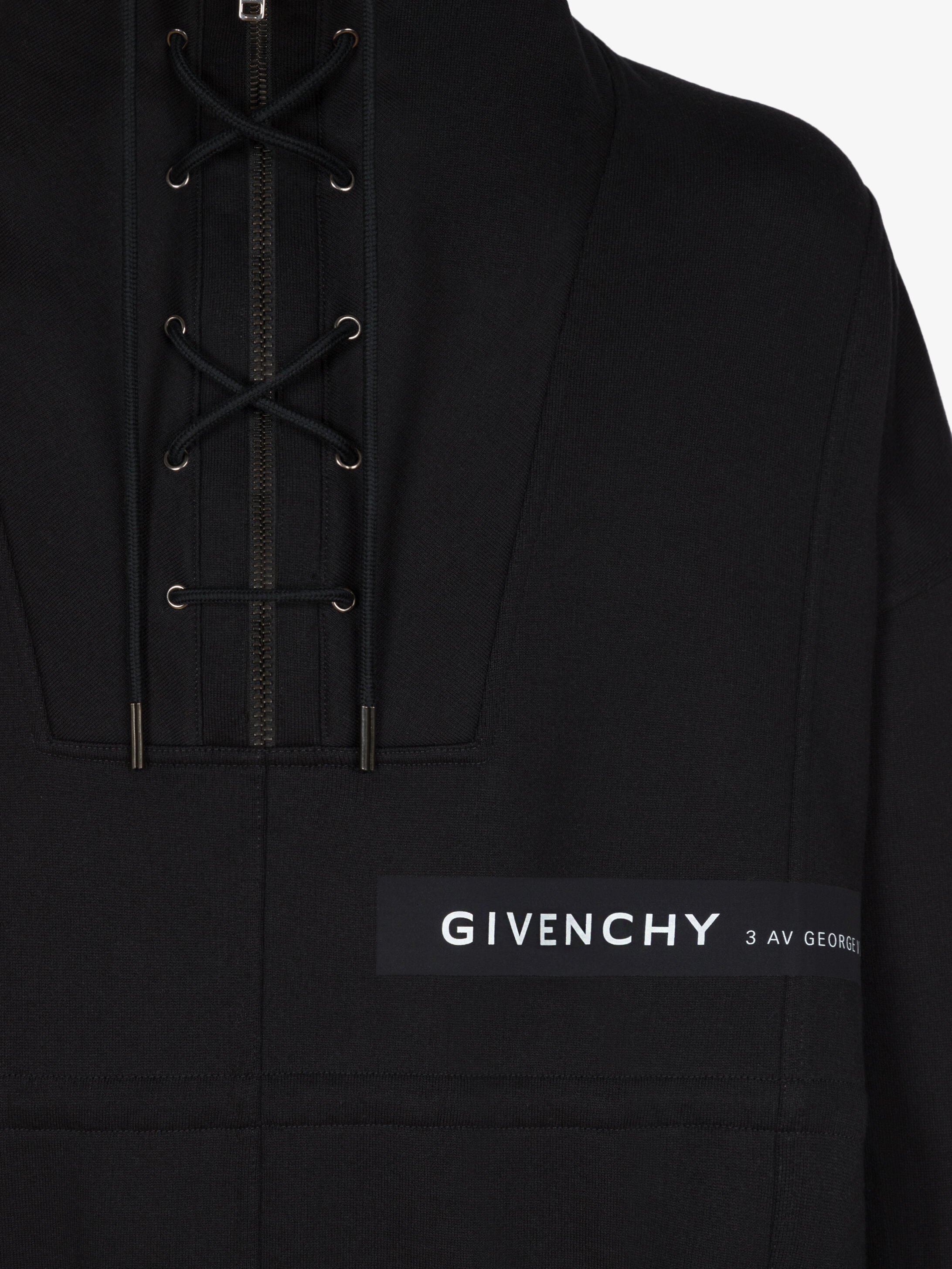 GIVENCHY ADDRESS band oversized lace up sweatshirt - 6