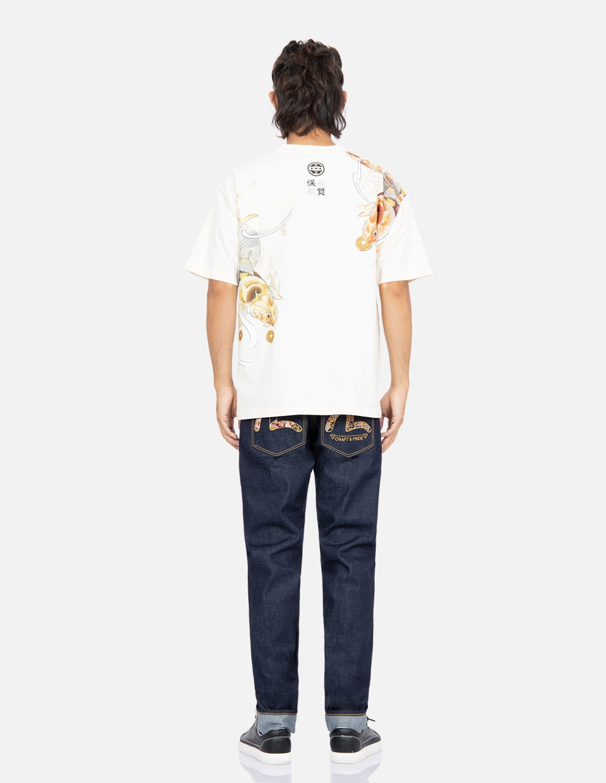 BROCADE-PATTERN SEAGULL EMBROIDERY CARROT-FIT JEANS #2017 - 5