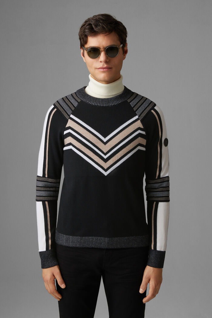 Manny Knitted pullover in Black/Sand - 2
