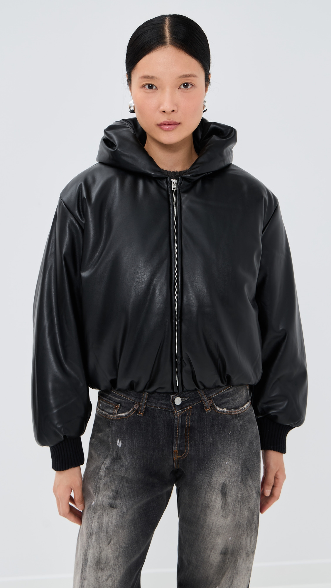 Grain Faux Leather Jacket - 6